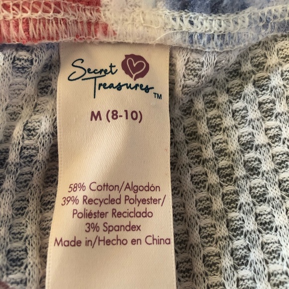 SECRET TREASURES Womens Waffle Knit Sleep Jogger Size Medium 8-10 Tie Dye New - Picture 6 of 7